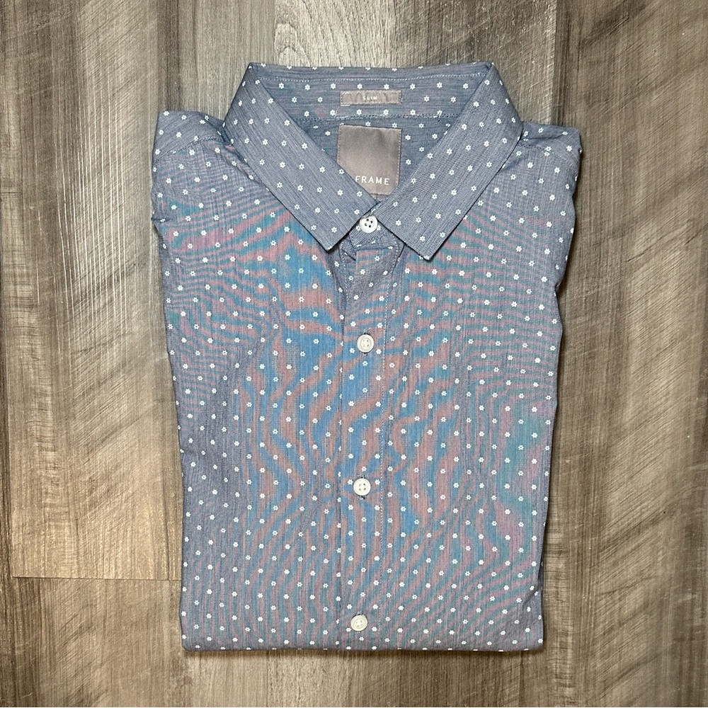 A Frame Slim Floral Long Sleeve Button Down - Medium